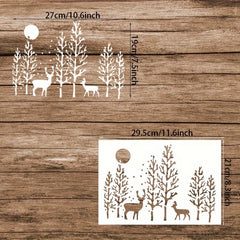 1pc Christmas Deer Stencil for DIY Painting on Fabric Board Glass