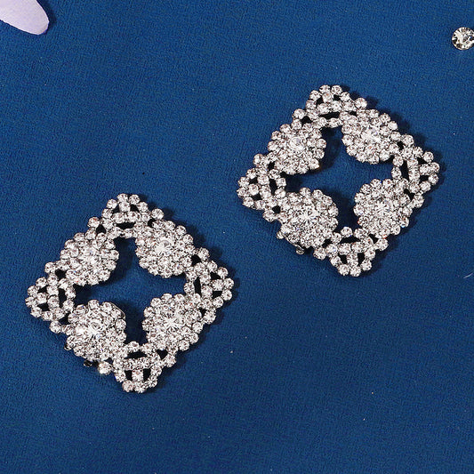 Rhinestone Shoe Clips Wedding Party Charms Shoe Buckle 1pair