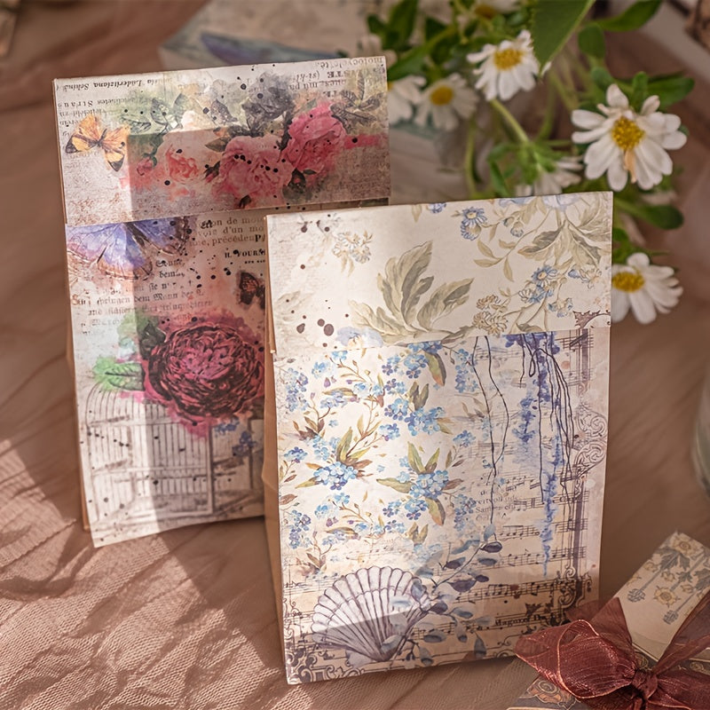 100 Pcs Vintage Scrapbook Material Paper Set - Magic Dark Style DIY 9x13.97 Cm