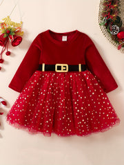 Toddler Girls Christmas Outfit Long Sleeve Tutu Dress