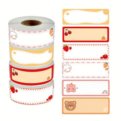 120pcs Roll Cartoon Name Stickers Self Adhesive