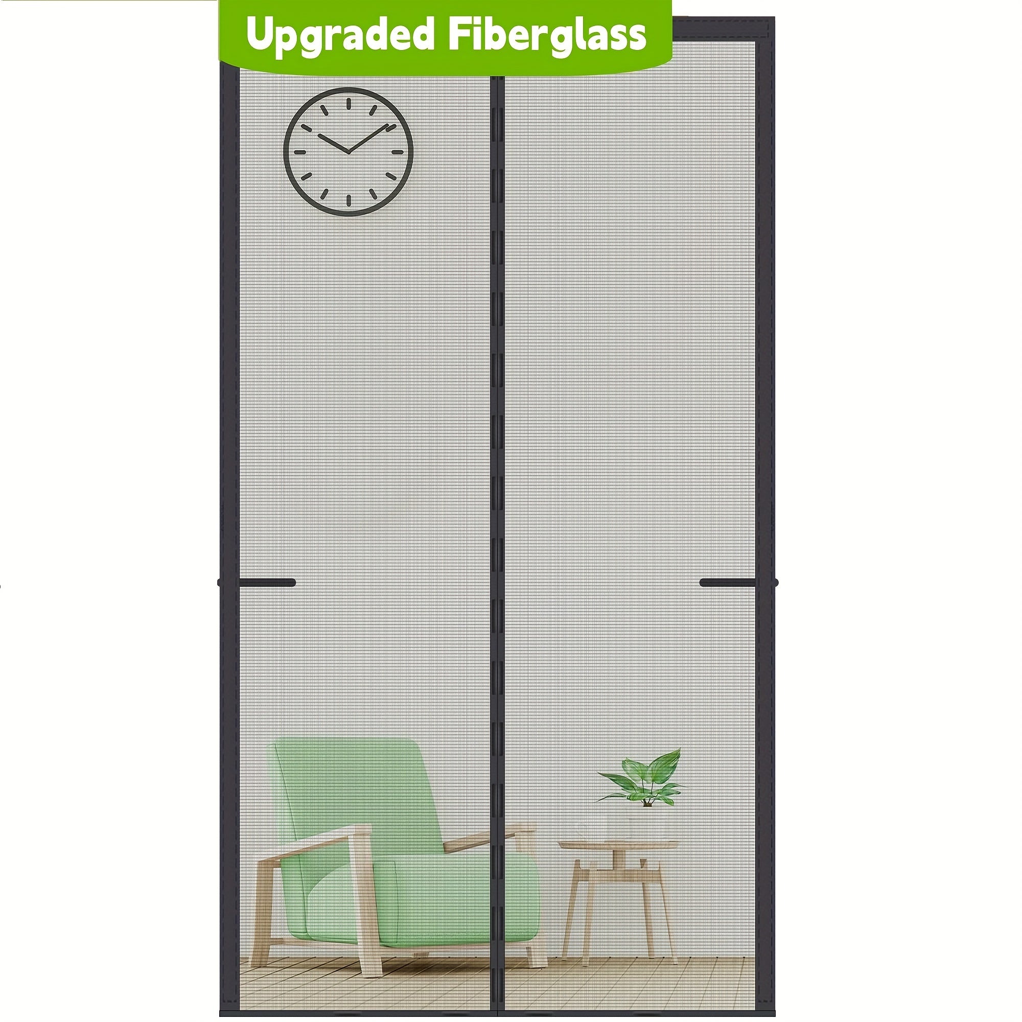 Magnetic Screen Door Fits 84x200cm Doors - Heavy Duty Fiberglass Mesh