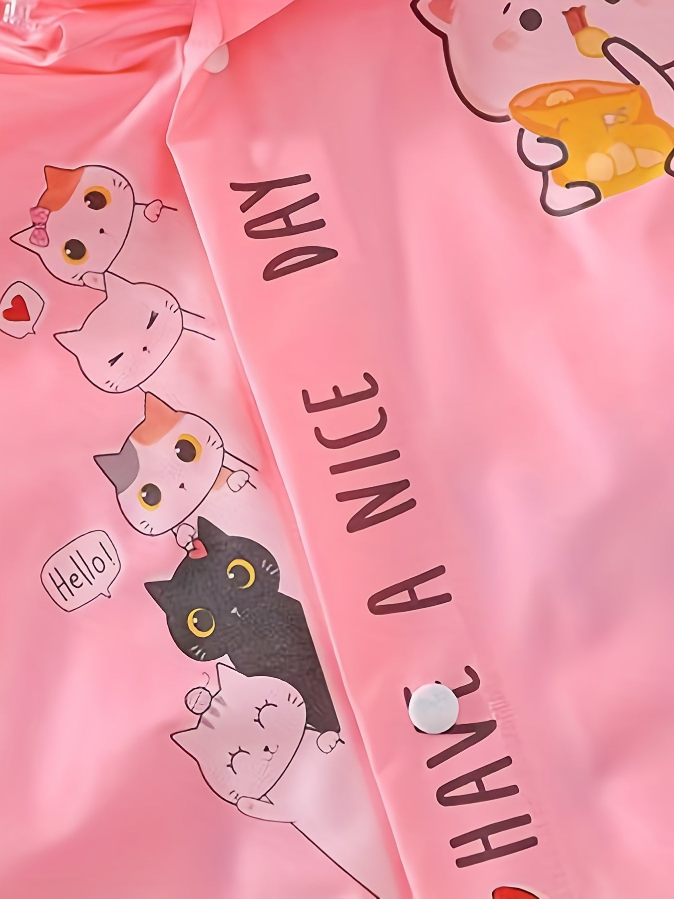 Lovely Kitty Graphic PVC Raincoat Poncho for Girls Boys