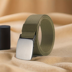 Army Green Canvas Belt Breathable and Wear-Resistant Smooth Buckle