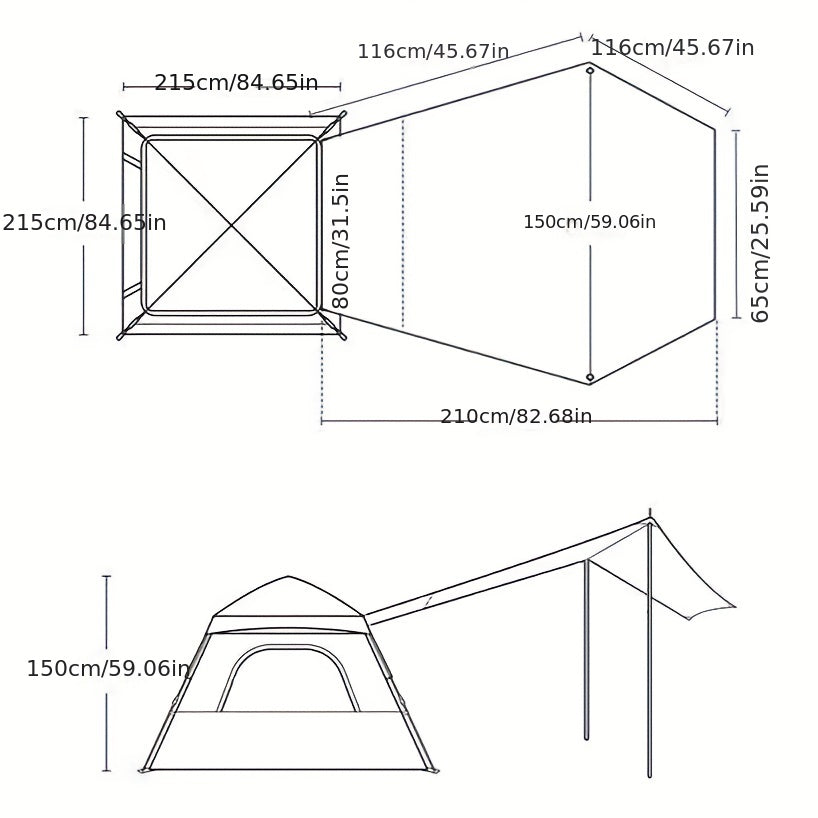 Automatic Pop Up Tent 2-3 Person Camping Waterproof Portable Tent