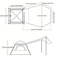 Automatic Pop Up Tent 2-3 Person Camping Waterproof Portable Tent