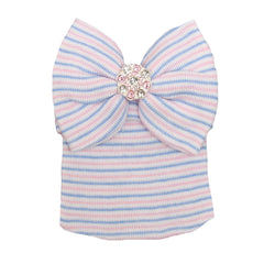 Striped Knit Head Wrap with Rhinestones for Baby Girls