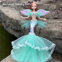 Classic Mermaid Doll Colorful Hair, Glittering Outfit Toy