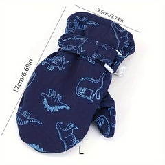 Winter Thickened Warm Gloves Cartoon Print Coldproof Quick Drying Fabric Gloves