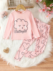 Kid's Cloud Pajamas Set Comfy Casual PJ Set Girl's Loungewear