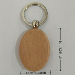 Beech Wood Keychain Wooden Tag DIY Square Pendant