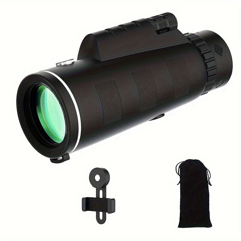 HD Monocular Telescope High Power with Smartphone Adapter and Tripod
