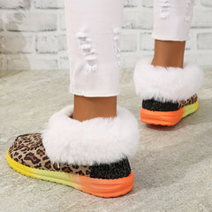 Leopard Pattern Non slip Sneakers Warm Sport Shoes