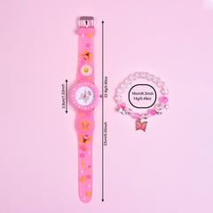 Butterfly Silicone Strap Quartz Watch with Pendant