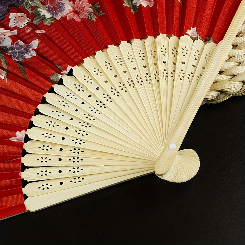 Chinese Style Folding Fan Bamboo Hollowed Paper Fan