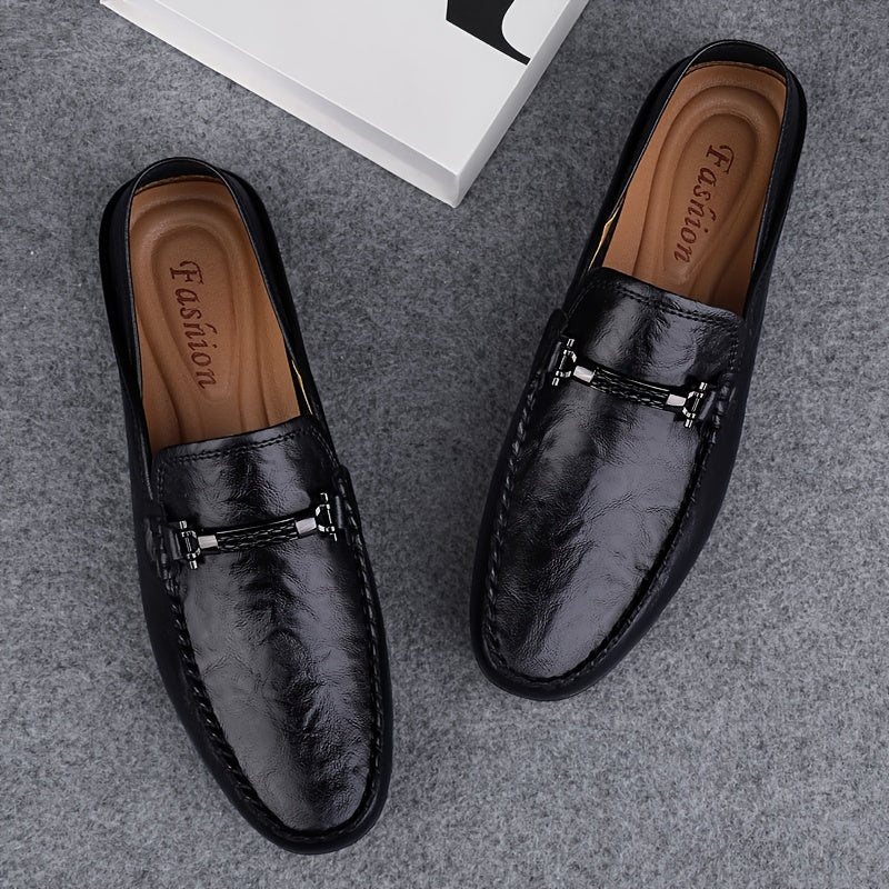 Men's Moc Toe Loafer Shoes Comfy Non slip Slip On Shoes