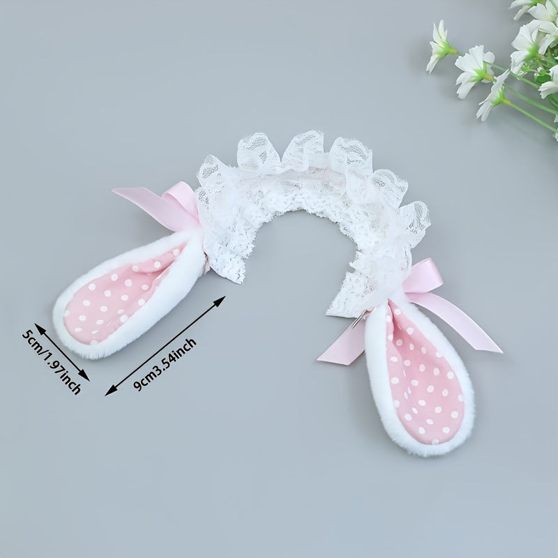 Princess Dress Rabbit Ear Headband Doll Accessory Plush Decorative Decoration