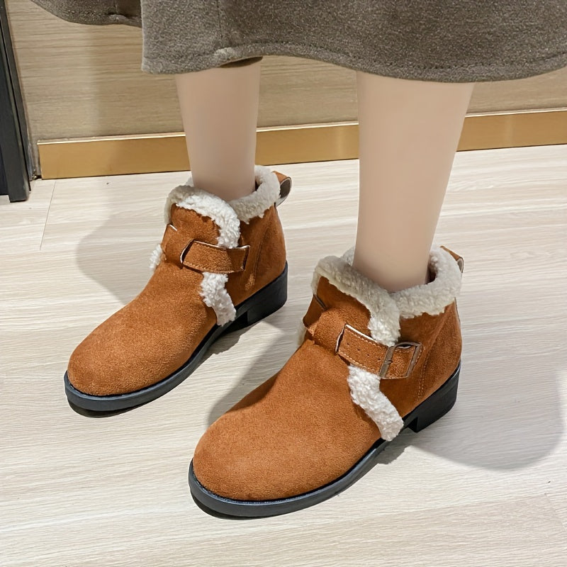 Women's Plush Lined Thermal Furry Snow Boots