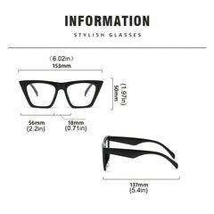 Fashionable Square Eyeglasses Frame with Light Blocking Clear Lens