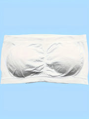 3 Pack Plus Size Basic Bandeau Set Women's Plus Solid Tube Bra 3pcs Set