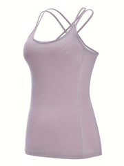 Round Neck Yoga Top Criss Cross Straps Activewear