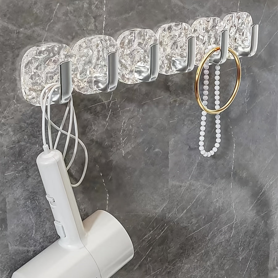 1pc Punch Transparent Hook Bathroom Toilet Kitchen Hanger