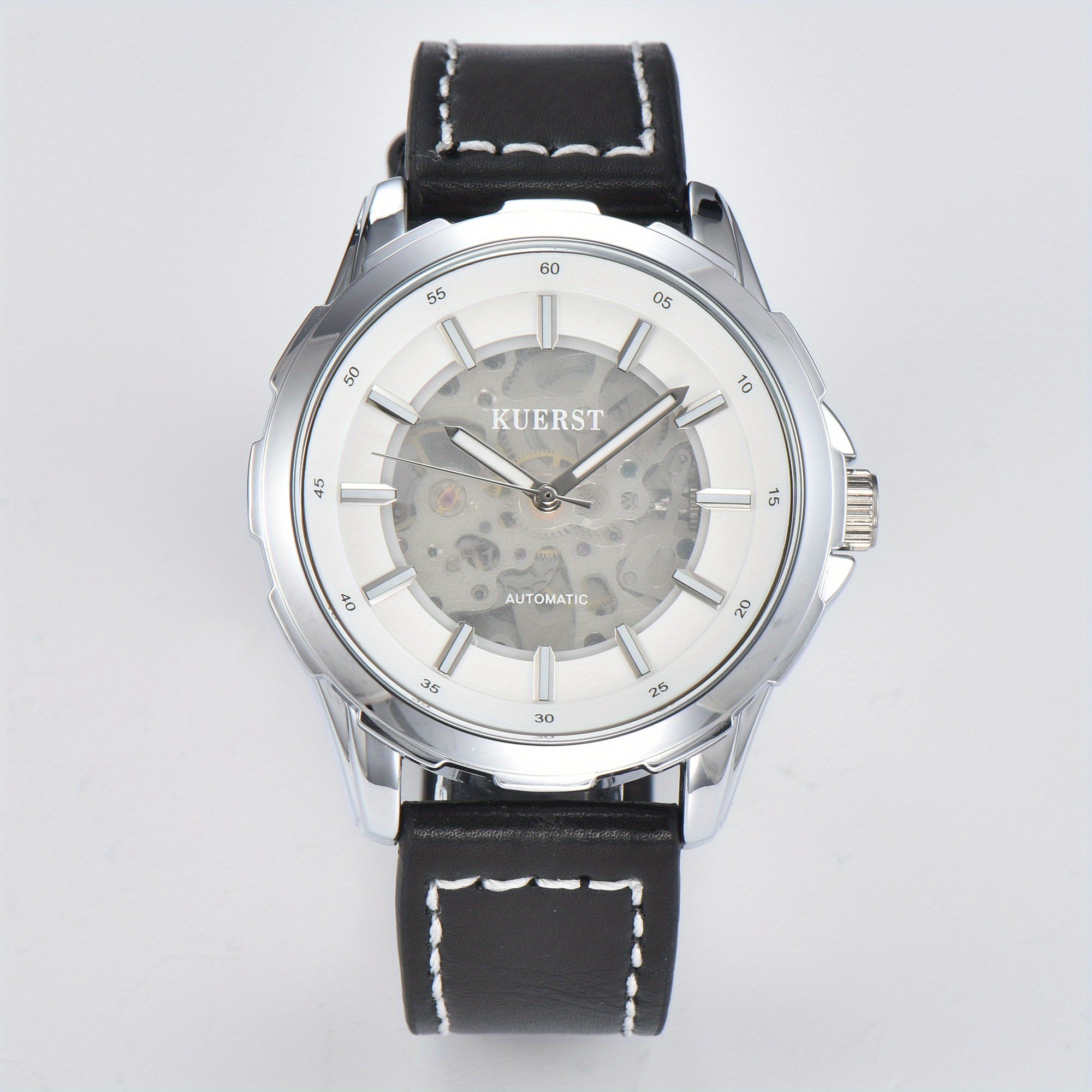KUERST Teenager's Watch Men's Automatic Mechanical Watch Classic Hollow Luminous