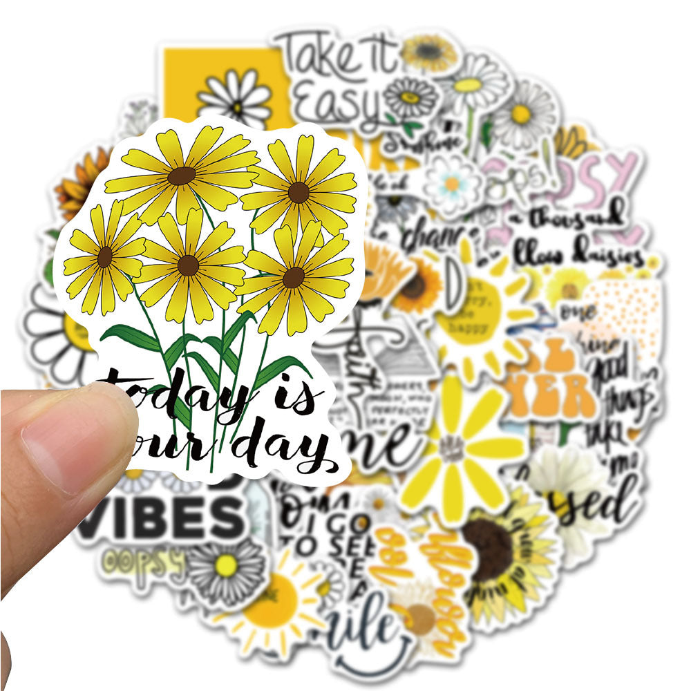 Cute Daisy Slogan Sticker Pack for Personalizing Items
