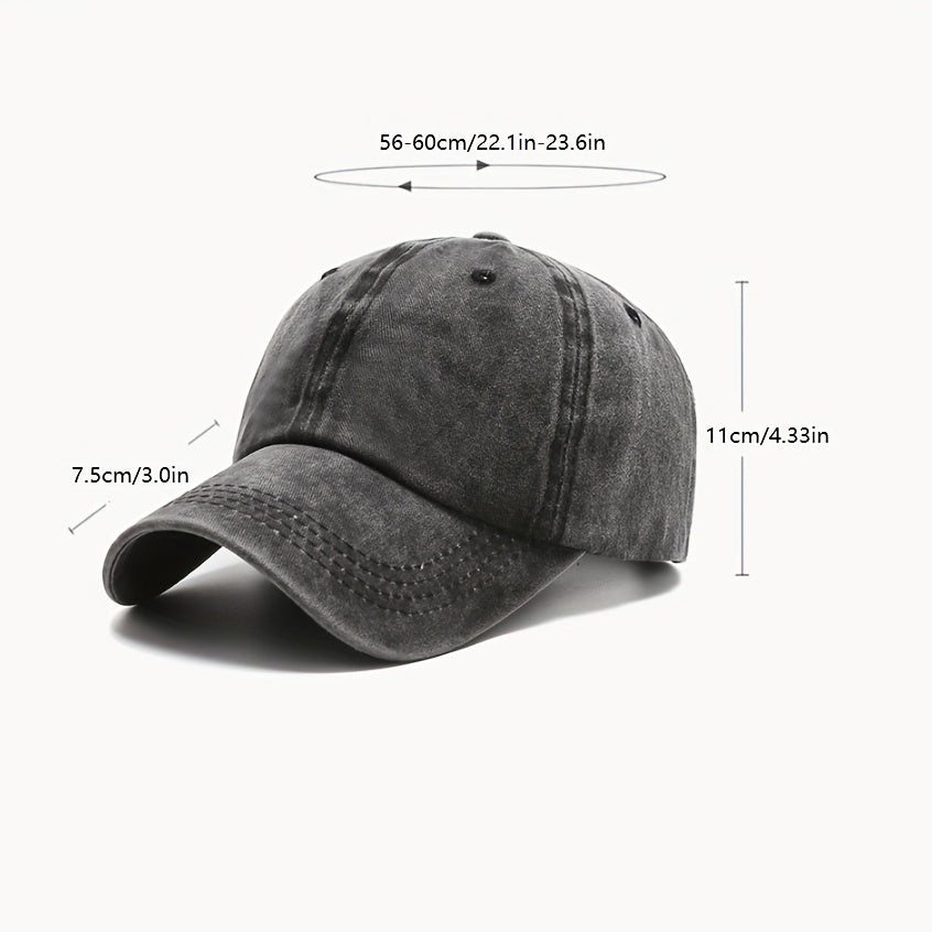 Washed Denim Baseball Cap for Couple