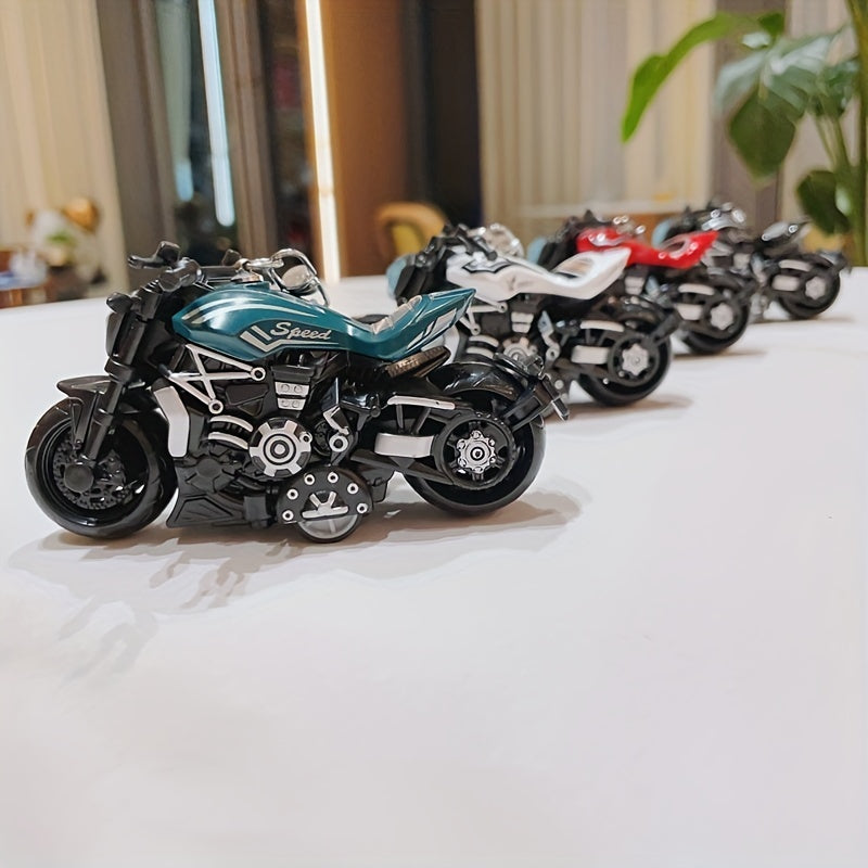 Creative Motorcycle Toy Model Keychain Key Ring Birthday Gift For Men