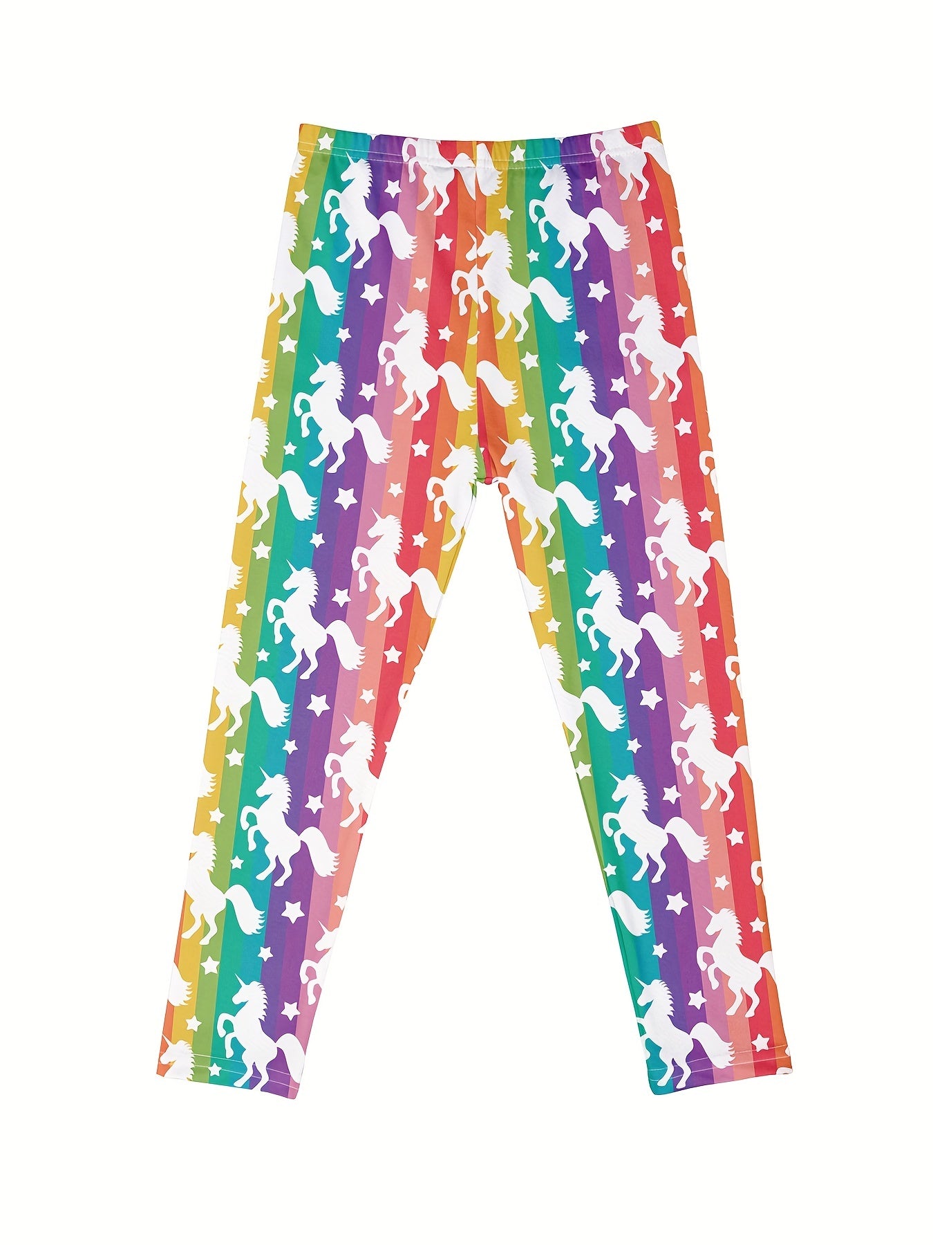 3pcs Girls Cartoon Unicorn And Butterfly Tie Dye Athletic Leggings