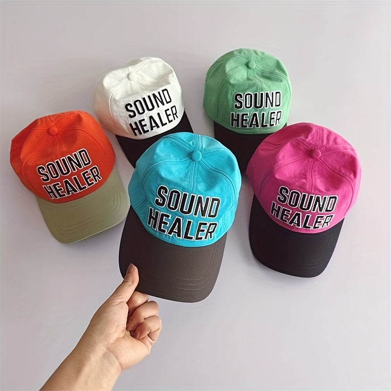 Kids' Letter Embroidery Peaked Hat, Quick Drying
