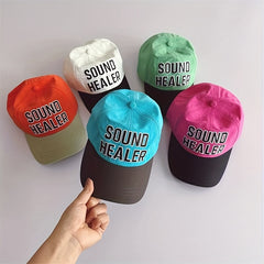 Kids' Letter Embroidery Peaked Hat, Quick Drying