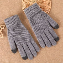 4pcs Men's Winter Knitted Touch Screen Gloves Coldproof Cycling Gloves