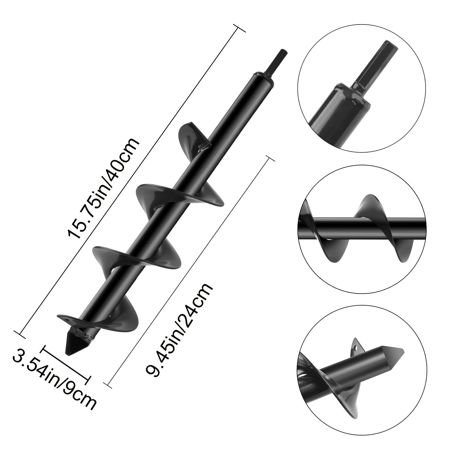 1pc Auger Drill Bit Non Slip Garden Auger Spiral Drill Bit