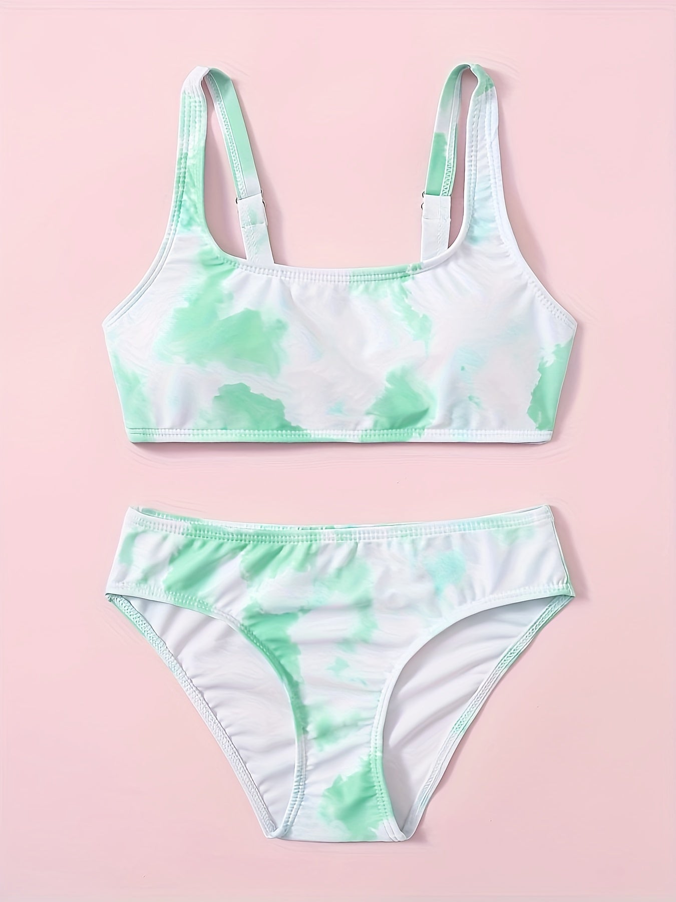 2pcs Tie Dye Bikini Girls Swimsuit Set Summer Swimwear Gift