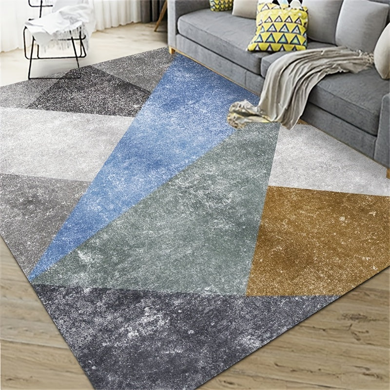 Nordic Geometric Pattern Area Rug Non-Slip Large Carpet Washable