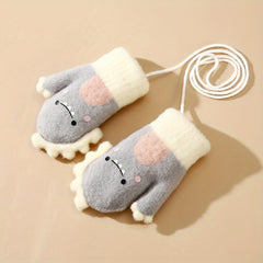 Kids Winter Dinosaur Full Finger Baby Mittens