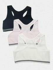 4pcs Girls Cotton Anti-Convex Bras Female Elastic Crop Top Vests