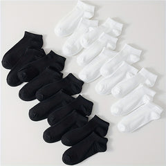 20 Pairs Women's Soft Ankle Socks Solid Color Comfy Stockings & Hosiery