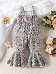 Girls Bow Pattern Off Shoulder Cami Flare Leg Clothes