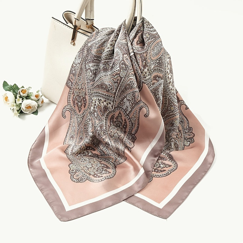Satin Paisley Square Scarves Silky Head Neck Scarf Neckerchief Bandanas