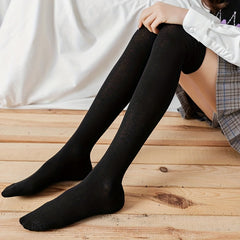 2 Pairs Thigh High College Style Over The Knee Socks Women's Stockings