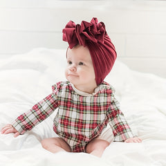 Baby Knitted Hat With Pleated Flower - All