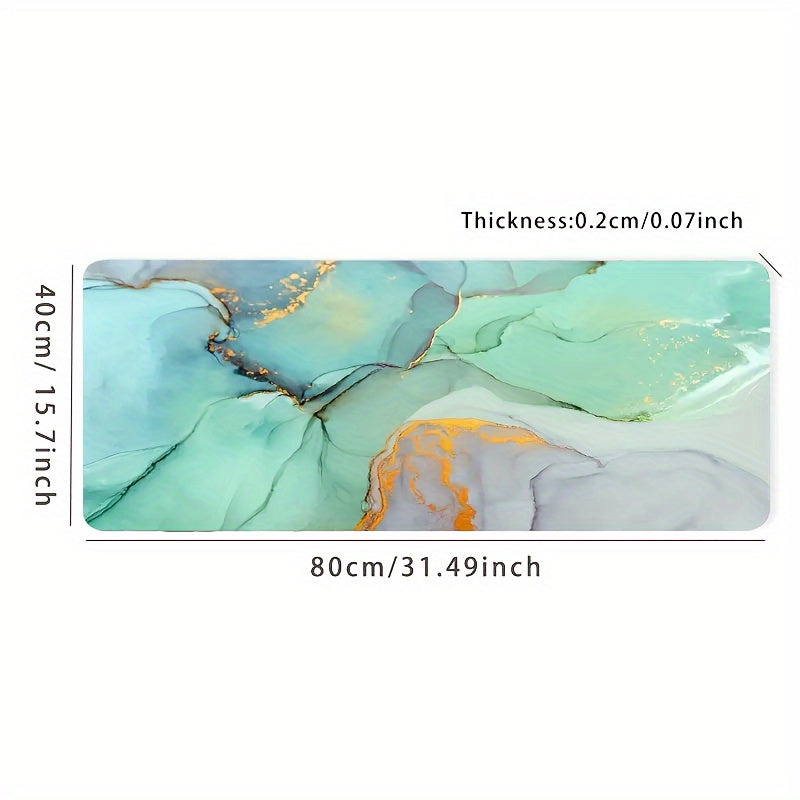 Green Marble Large Mouse Pad Office Natural Rubber Gaming Laptop Mouse Pad