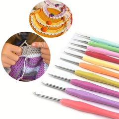 10pcs Lace Crochet Hooks Set 0.5mm-2.75mm Soft Grip