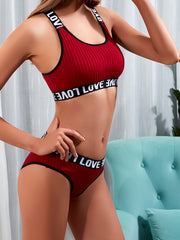 Criss Cross Back Bra & Panties Set