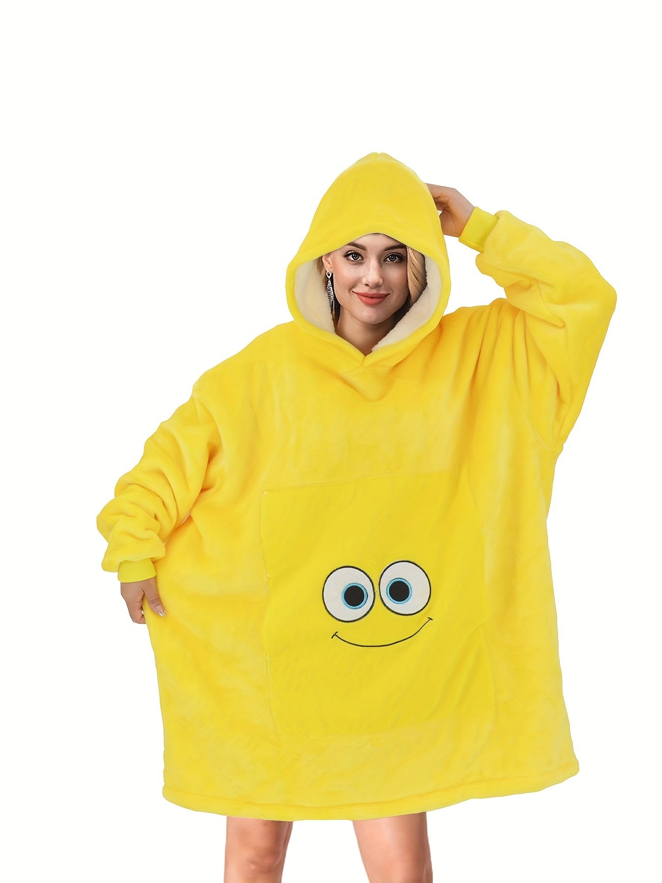 Cartoon Animal Fleece Hooded Wearable Blanket