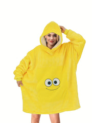 Cartoon Animal Fleece Hooded Wearable Blanket