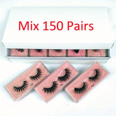 Faux Mink 3D Natural Look False Eyelashes, 200 Pairs
